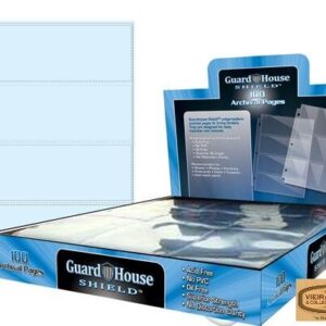 100 Guardhouse Shield Archival 3 Pocket Large Size Currency Pages