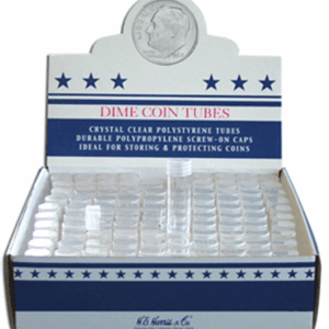 100 h.e. Harris Round Coin Tubes for Dimes ( 50 Coins Each ) 10 Cents