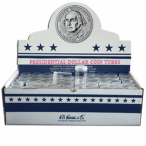 100 h.e. Harris Round Coin Tubes for Small Dollar ( 25 Coins Each )