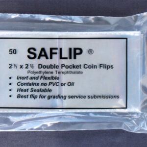 500 Saflip 2 1.2 X 2 1.2 Coin Flip - Museum Quality - Non Pvc - Safe for Coins