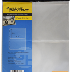 10 Guardhouse Shield Archival 2 Pocket Extra Large Size Currency Pages -#382031